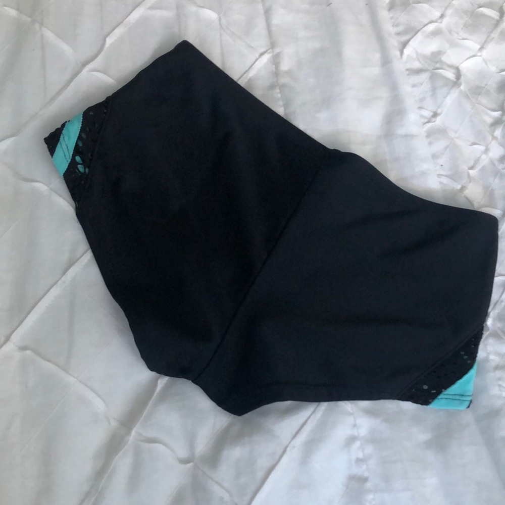 Black and teal swimsuit bottom - Picture 2 of 3